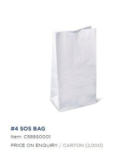 Image of #4 Take-Away SOS Bag 240x127x77 - Bleach (2000 bags per carton) Item Code: C589S0001 from Supplybunny.com