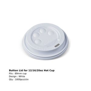 Image of Button Lid for 12/16/20oz Cup - White (1000 lids per carton) Item Code: V051S0001 from Supplybunny.com