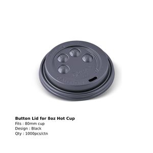 Image of Button Lid for 8oz Cup - Black (1000 lids per carton) Item Code: V053S0029 from Supplybunny.com