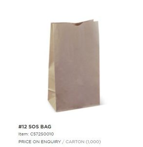 Image of #12 Take-Away SOS Bag 330x178x112 - Brown (1000 bags per carton) Item Code: C572S0010 from Supplybunny.com