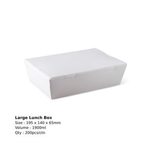 Image of Lunch Box Large 195x140x65 - White (200 boxes per carton) Item Code: L193S0001 from Supplybunny.com