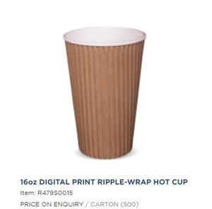 Image of Ripple-Wrap Hot Cup 16oz - Brown (500 cups per carton) Item Code: R479S0015 from Supplybunny.com