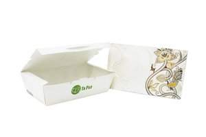 Image of Single Compartment Lunch Box 160x90x50 - Batik (300 boxes per carton) from Supplybunny.com