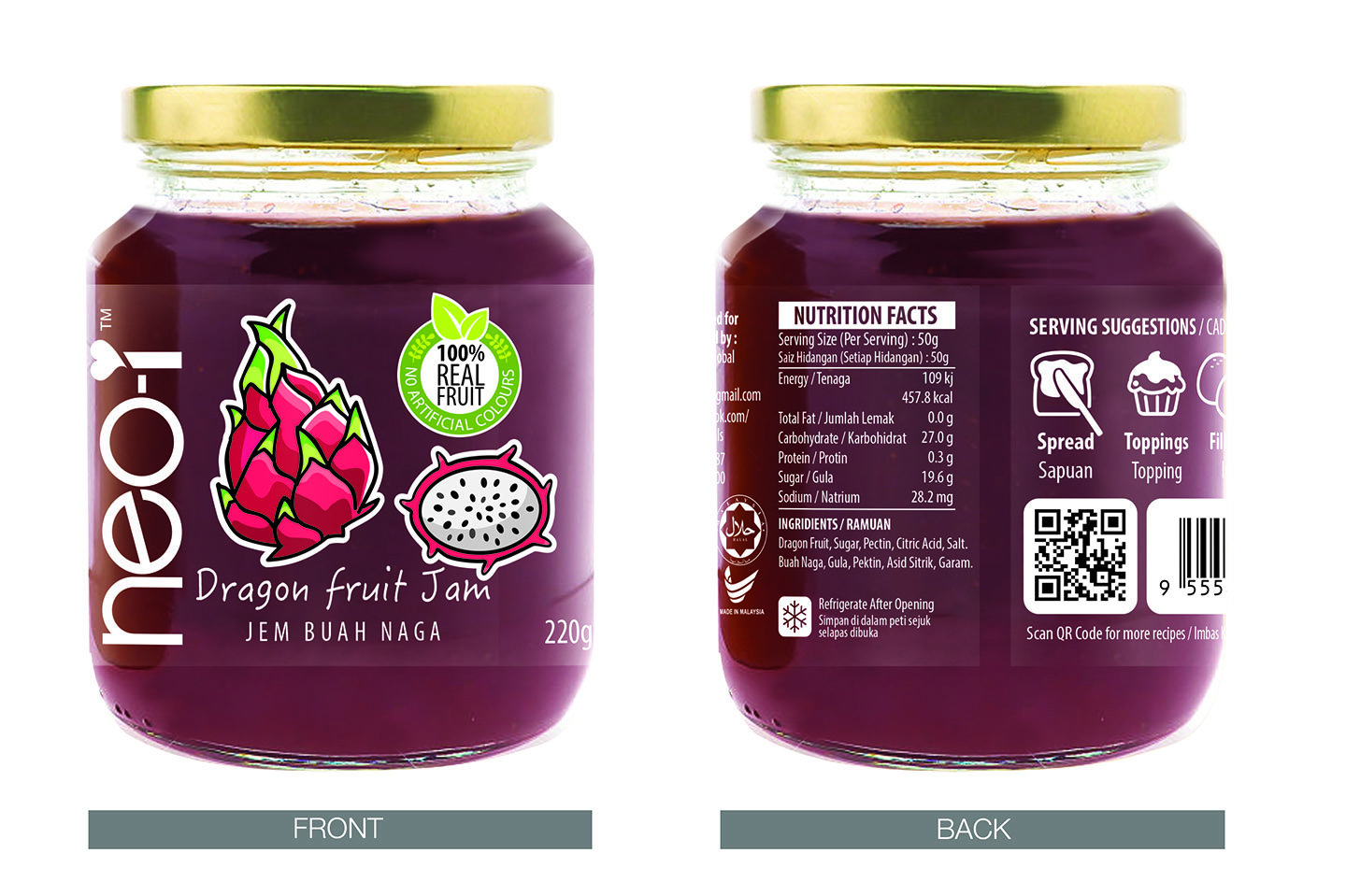 NeoI Dragon Fruit Jam 220g/bottle (sold per bottle) — HORECA Suppliers