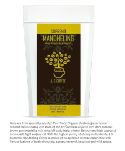 Image of JG Arabica Supremo Mandheling FTO 1kg/pack (sold per pack) from Supplybunny.com
