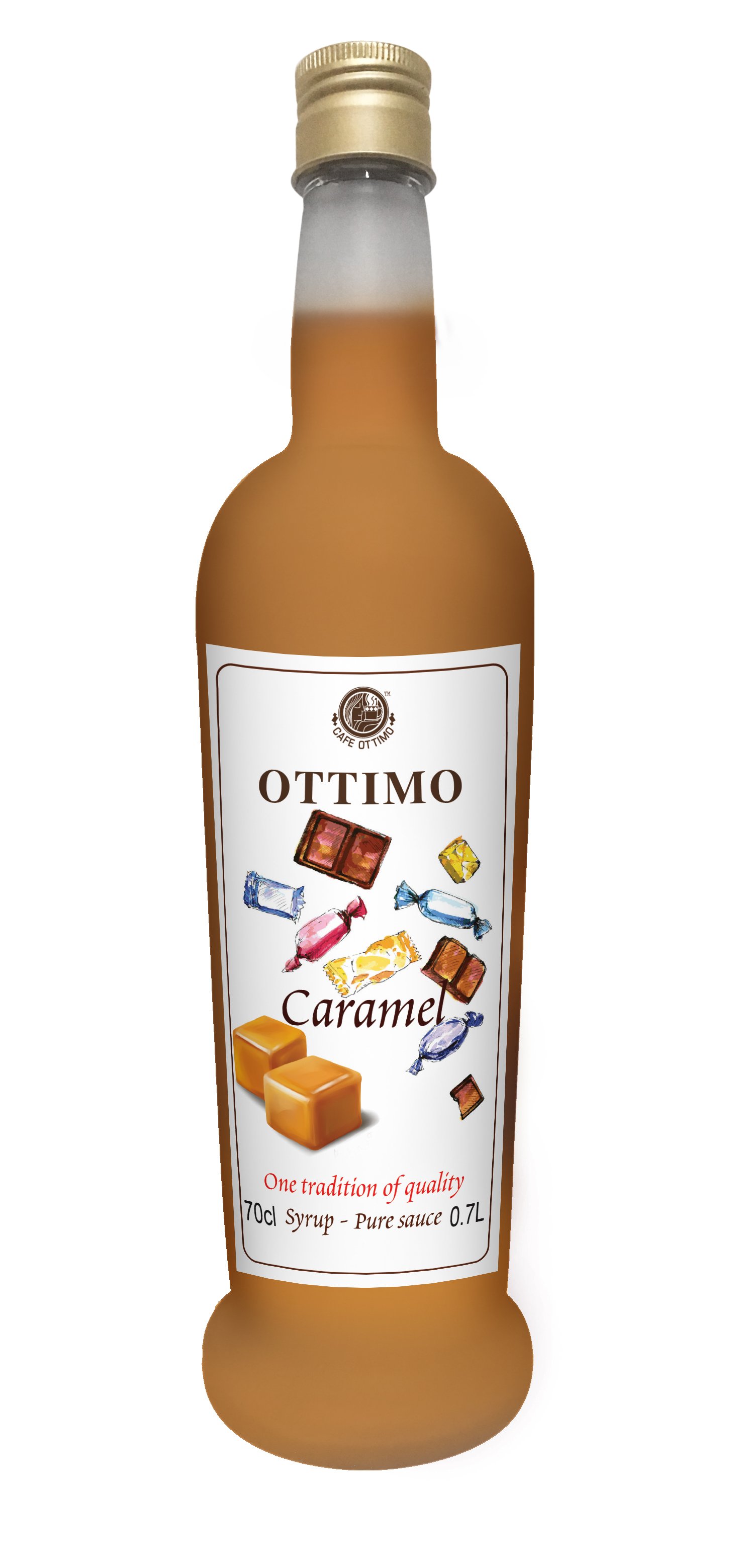 Ottimo Caramel Flavour Syrup, Caramel Syrup 700ml/bottle (sold per
