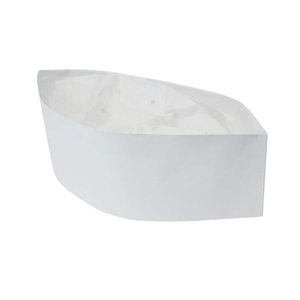 Image of Hagen's White Paper Forage Hat (100 pieces per box) from Supplybunny.com