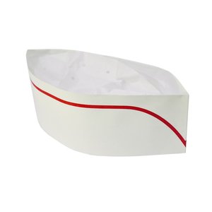 Image of Hagen's White Paper Forage Hat (Red Line) (100 pieces per box) from Supplybunny.com