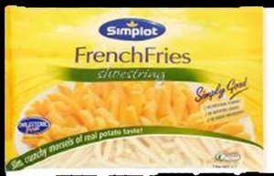 Image of SIMPLOT 7mm Shoestrings French Fries 1000gm/pack (12 packs per carton) Product of GERMANY - GBA P.Code: SP1103 from Supplybunny.com