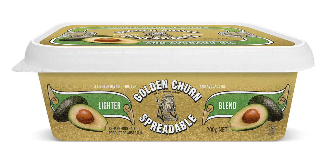 GOLDEN CHURN Tub Range Spreadable Lighter Butter with Avacado Oil