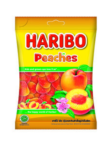 Image of HARIBO Gummies Peaches 80gm/pack (24 packs per carton) Recipe from Germany -GBA P.Code: HA211 from Supplybunny.com