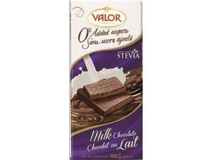 Image of VALOR (0% Added Sugar) Milk Chocolate 100gm/pack (17 packs per carton) Imported from Spain - GBA P.Code: VL1002 from Supplybunny.com