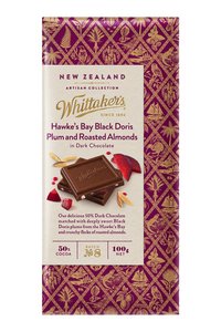 Image of WHITTAKER'S Artisan Hawke's Bay Black Doris Plum & Roasted Almonds 100gm/pack (20 packs per carton) Imported from New Zealand - GBA P.Code: WTK30001 from Supplybunny.com