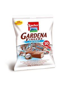Image of LOACKER Gardena Fingers Coconut 125gm/pack (8 packs per carton) Imported from Italy - GBA P.Code: 70768 from Supplybunny.com