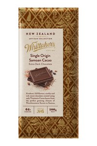 Image of WHITTAKER'S Artisan Single Origin Samoan Cacao 100gm/pack (20 packs per carton) Imported from New Zealand - GBA P.Code: WTK30005 from Supplybunny.com