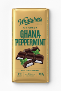 Image of WHITTAKER'S Blocks Ghana Peppermint 220gm/pack (12 packs per carton) Imported from New Zealand - GBA P.Code: WTK11001 from Supplybunny.com