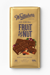 Image of WHITTAKER'S Blocks Fruit & Nut 200gm/pack (14 packs per carton) Imported from New Zealand - GBA P.Code: WTK10008 from Supplybunny.com