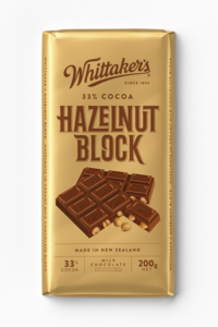 Image of WHITTAKER'S Blocks Hazelnut 200gm/pack (12 packs per carton) Imported from New Zealand - GBA P.Code: WTK12001 from Supplybunny.com