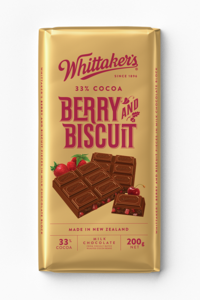 Image of WHITTAKER'S Blocks Berry & Biscuit 200gm/pack (14 packs per carton) Imported from New Zealand - GBA P.Code: WTK10002 from Supplybunny.com