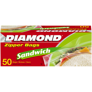 Image of DIAMOND Storage Bags Zipper Bags Sandwich 50's 50's/Box (12 boxes per carton) GBA P.Code: DM 40001 from Supplybunny.com
