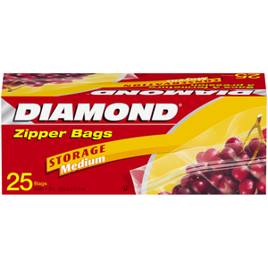 Image of DIAMOND Storage Bags Zipper Bags Medium Storage 25's 25's/Box (12 boxes per carton) GBA P.Code: DM 40002 from Supplybunny.com