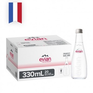 Image of EVIAN Aramis Pure Natural Mineral Water GLASS 330ml/Bottle (20 bottles per carton) Imported from FRANCE GBA P.Code: EWG0330 from Supplybunny.com