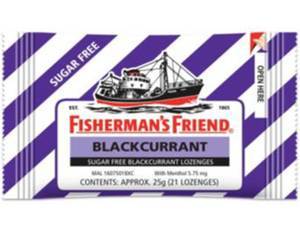 Image of FISHERMANS FRIEND Sugar Free Blackcurrant 25gm/pack (24 packs per carton) Imported from United Kingdom - GBA P.Code: 12711 from Supplybunny.com