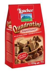 Image of LOACKER Quadratini Napolitaner 125gm/pack (12 packs per carton) Imported from Italy - GBA P.Code: 70264 from Supplybunny.com