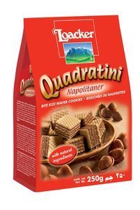 Image of LOACKER Quadratini Napolitaner 250gm/pack (18 packs per carton) Imported from Italy - GBA P.Code: 70164 from Supplybunny.com