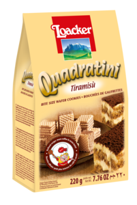 Image of LOACKER Quadratini Tiramisu 220gm/pack (18 packs per carton) Imported from Italy - GBA P.Code: 70188 from Supplybunny.com