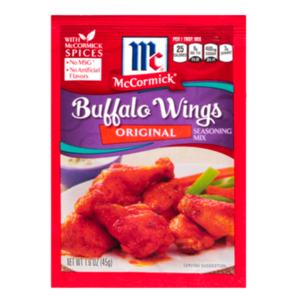 Image of MCCORMICK DRY SEASONING MIXES Buffalo Wings Original 45gm/pack (12 packs per carton) Imported from USA - GBA P.Code: S1502 from Supplybunny.com