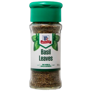 Image of MCCORMICK Basil Leaves 10gm/glass bottle (6 glass bottles per carton) Imported from Australia - GBA P.Code: A0132 from Supplybunny.com