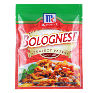 Image of MCCORMICK PERFECT PASTA MIX Bolognese Mix 40g/pack (24 packs per carton) Imported from Philippines - GBA P. Code S0803 from Supplybunny.com