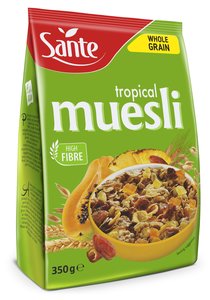 Image of SANTE Muesli Tropical 350gm/pack (14 boxes per carton) Imported from Poland - GBA P.Code: SC2102 from Supplybunny.com