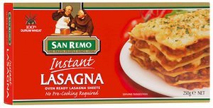 Image of SAN REMO Instant Lasagna 250gm/pack (12 packs per carton) Imported from AUSTRALIA - GBA P.Code: 50024 from Supplybunny.com