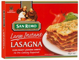 Image of SAN REMO Large Sheet Lasagna 250gm/pack (12 packs per carton) Imported from AUSTRALIA - GBA P.Code: 50026 from Supplybunny.com