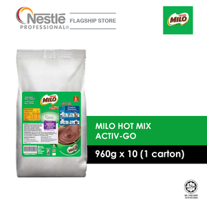 Image of MILO Activ-Go Powder Hot Mix 960g/pack x 10 packs per Carton (Sold per Carton) from Supplybunny.com