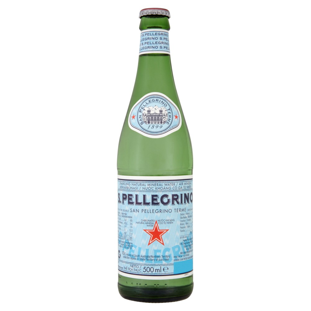 San Pellegrino Sparkling Natural Mineral Water GLASS (Crown Cap) 500ml