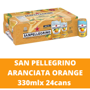 Image of San Pellegrino Sparkling Aranciata (Orange) Drink 330ml/can x 24 cans per Carton (Sold per Carton) from Supplybunny.com