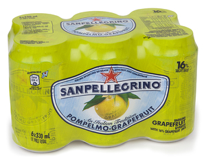 Image of San Pellegrino Sparkling Pompelmo (Grapefruit) Drink 330ml/can x 24 cans per Carton (Sold per Carton) from Supplybunny.com