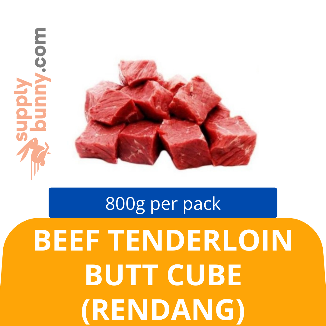 Frozen Indian Beef Tenderloin Butt Cubes (Rendang) 2.5cm x 2.5cm/cube
