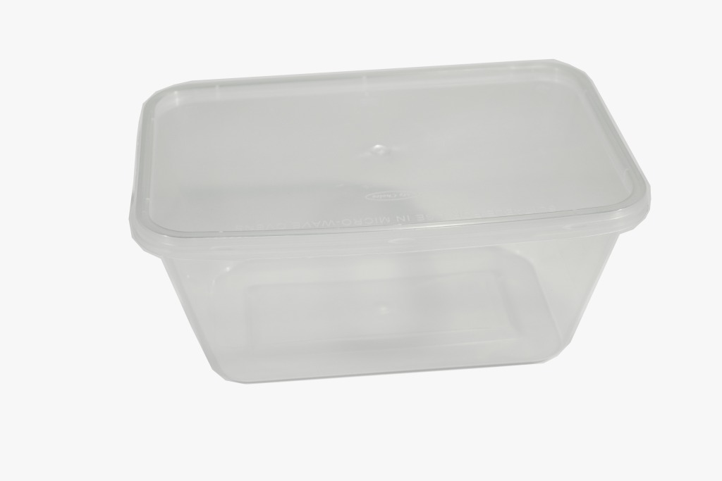 Rectangular Plastic Container with Lid (650ml) (176 x 122 x 53) 500pcs
