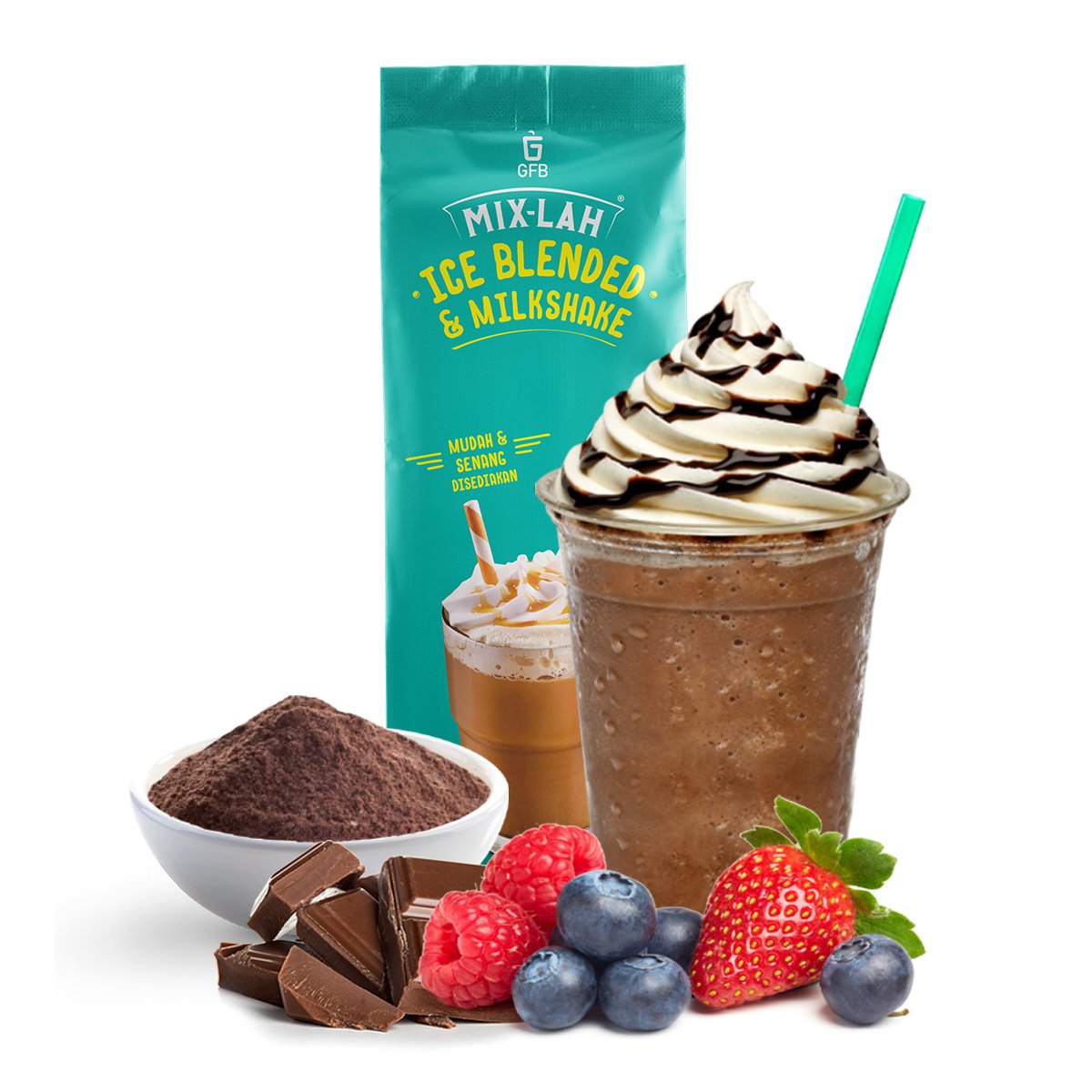 MIXLAH Chocoberry Iceblended & Milkshake Powder 1kg/pack (Sold per