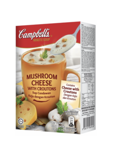 Image of Campbell's Mushroom Cheese With Croutons 21g x 8 boxes per pack (4 packs per carton) from Supplybunny.com