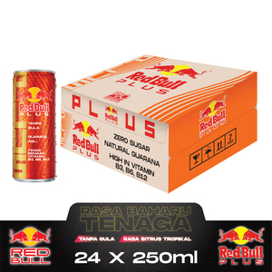 Image of Red Bull Plus (No Sugar) (Tropical Citrus Flavor) 250ml/can x 24 cans per Carton (Sold per Carton) from Supplybunny.com