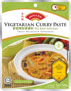 Image of DOLLEE Vegetarian Curry Paste 200gm/pack ( 12 packs per carton ) GBA P.Code: DOL1005 from Supplybunny.com