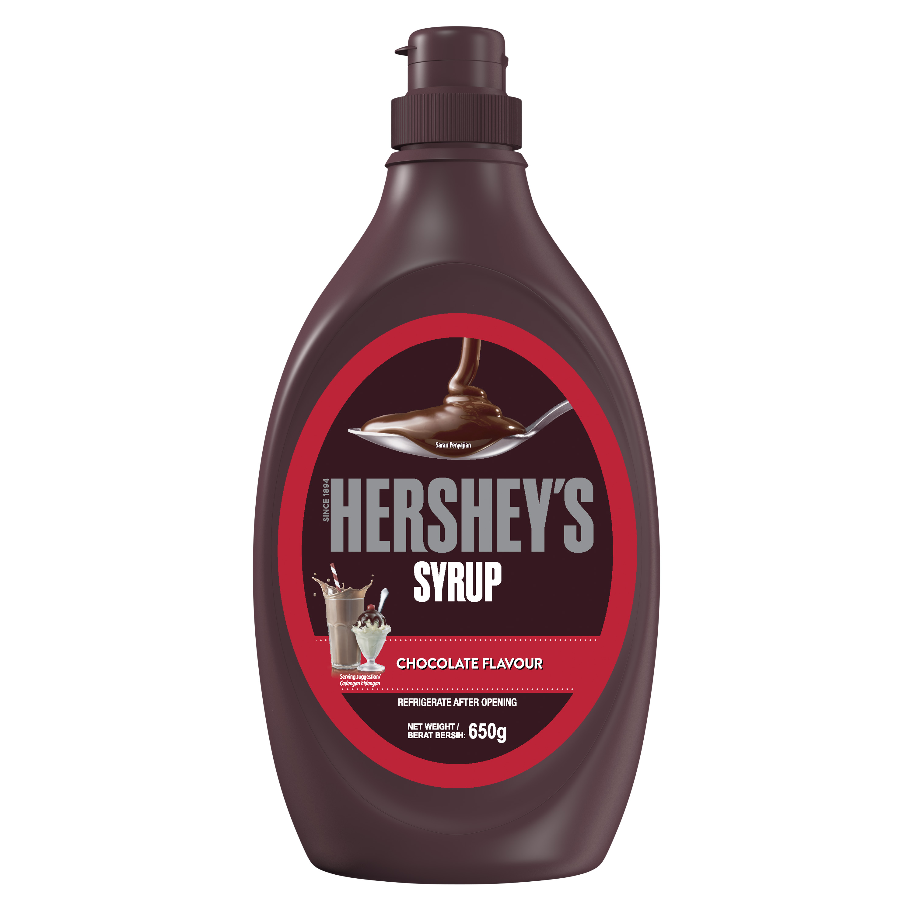 HERSHEY'S Syrup Chocolate 650gm/bottle ( 24 bottles per carton ) GBA P