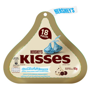 Image of HERSHEY'S Kisses Cookies N Creme 82gm/pack ( 24 packs per carton ) GBA P.Code: HS13006 from Supplybunny.com