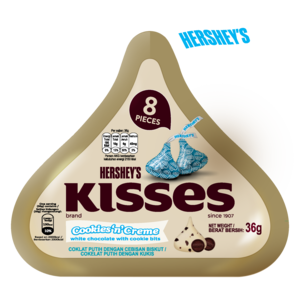 Image of HERSHEY'S Kisses Cookies N Creme 36gm/pack ( 24 packs per carton ) GBA P.Code: HS13003 from Supplybunny.com