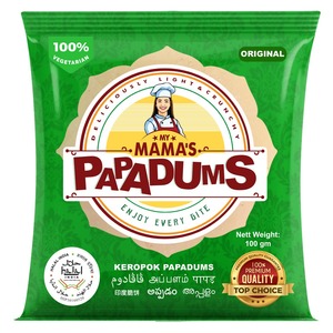 Image of My Mama's Papadums Plain 100g per pack (Sold by Pack) from Supplybunny.com